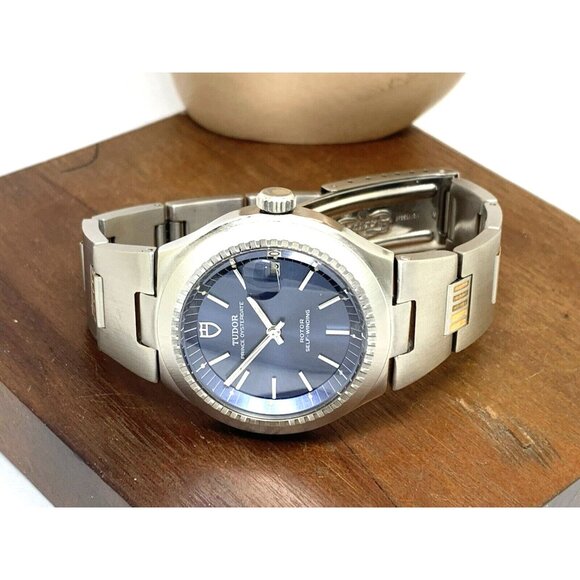 Tudor Mens Watch 9101/0 Vintage Prince Oysterdate Swiss Automatic Blue Dial 38mm - Picture 8 of 15